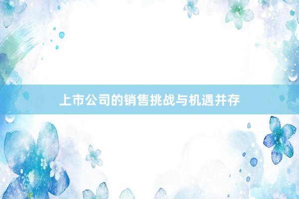 上市公司的销售挑战与机遇并存